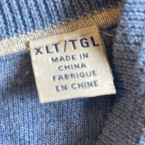 Tommy Bahama island zone light blue long sleeve v neck‎ sweater, sizeXLT - Picture 6 of 14